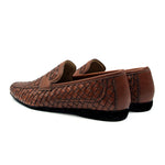 Zelli Domenico Woven Penny Loafers Brown