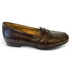 Zelli Perone Ostrich & Peccary Slip-On Brown
