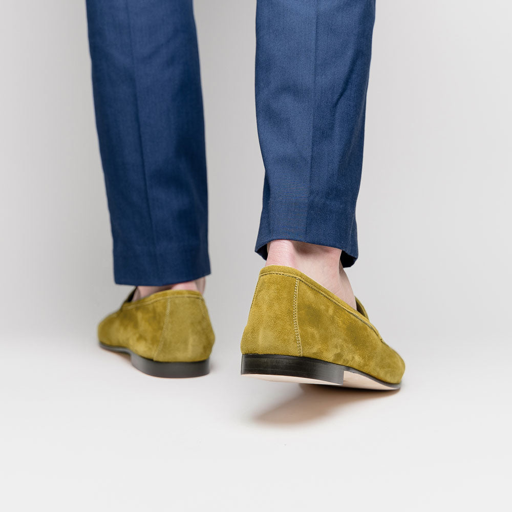 Zelli Tasca Suede Penny Loafers Mustard (16-100-MUS)