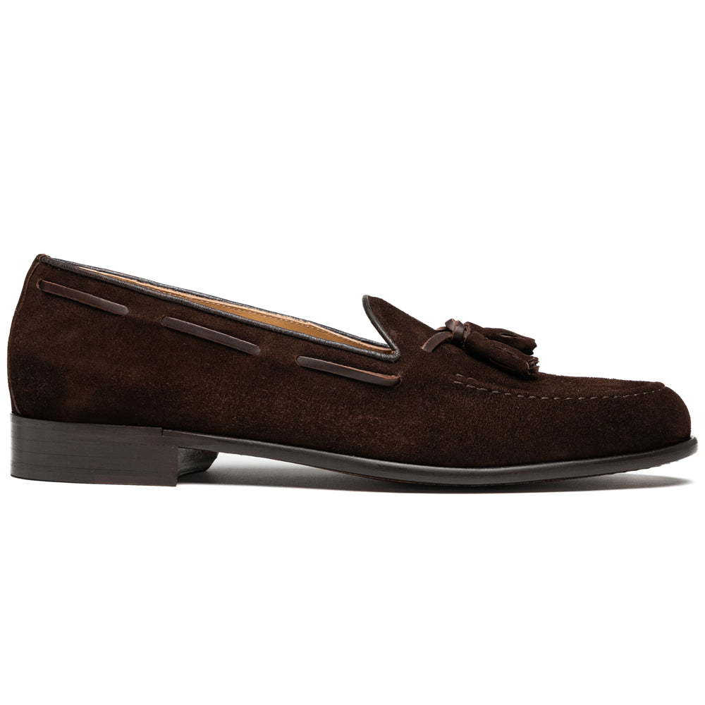 Zelli Franco Suede Goatskin Tassel Loafers Nicotine (16-583-NIC)