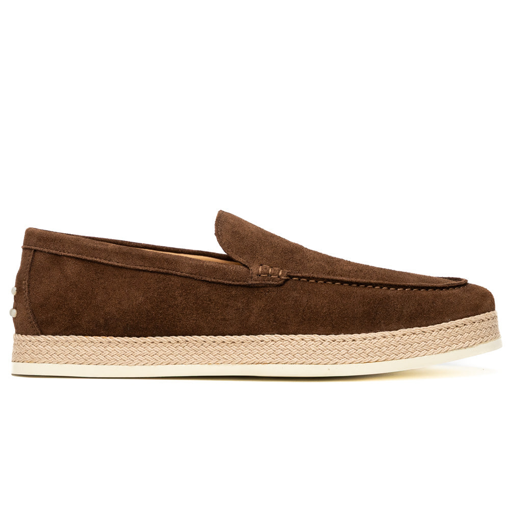 Zelli Amato Suede Espadrille Loafer Dark Brown (16-689)