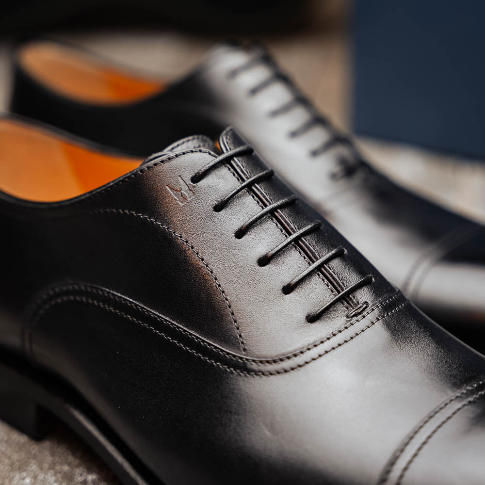 Moreschi Lancaster Cap Toe Oxfords Black