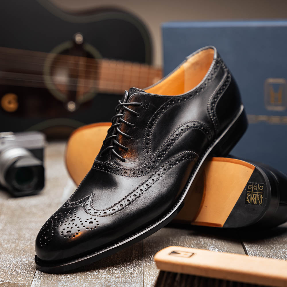 Moreschi Leicester Brogue Oxfords Black
