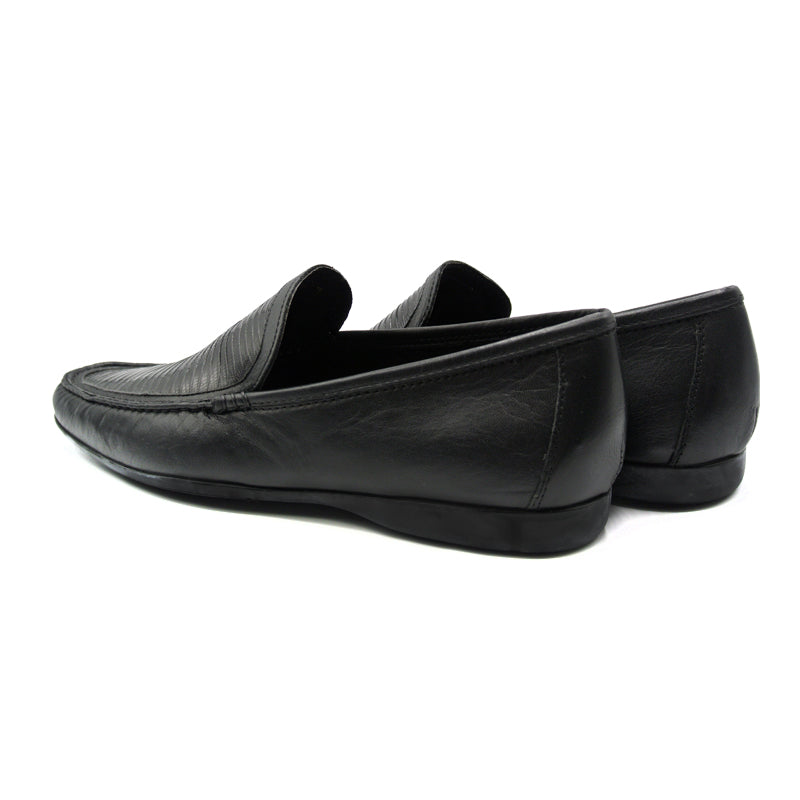 Zelli Trento Lizard & Calfskin Loafers Black