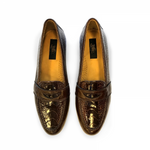 Zelli Perone Ostrich & Peccary Slip-On Brown