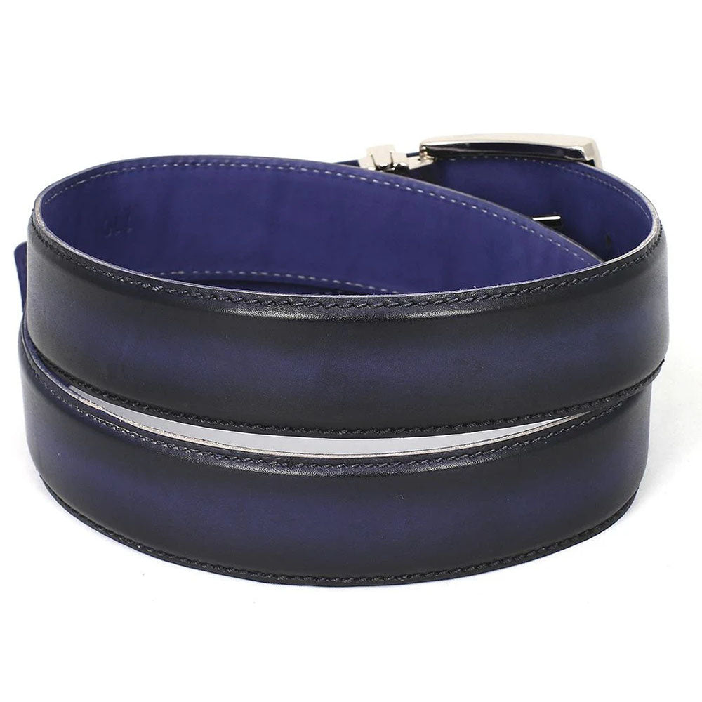 Paul Parkman Leather Belt Hand-Painted Navy Blue (B01-NVY-BLU)