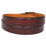 Paul Parkman Leather Belt Hand-Painted Dark Bordeaux (B01-DARK-BRD)