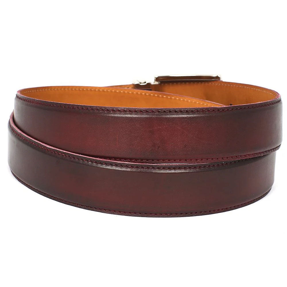 Paul Parkman Leather Belt Hand-Painted Dark Bordeaux (B01-DARK-BRD)
