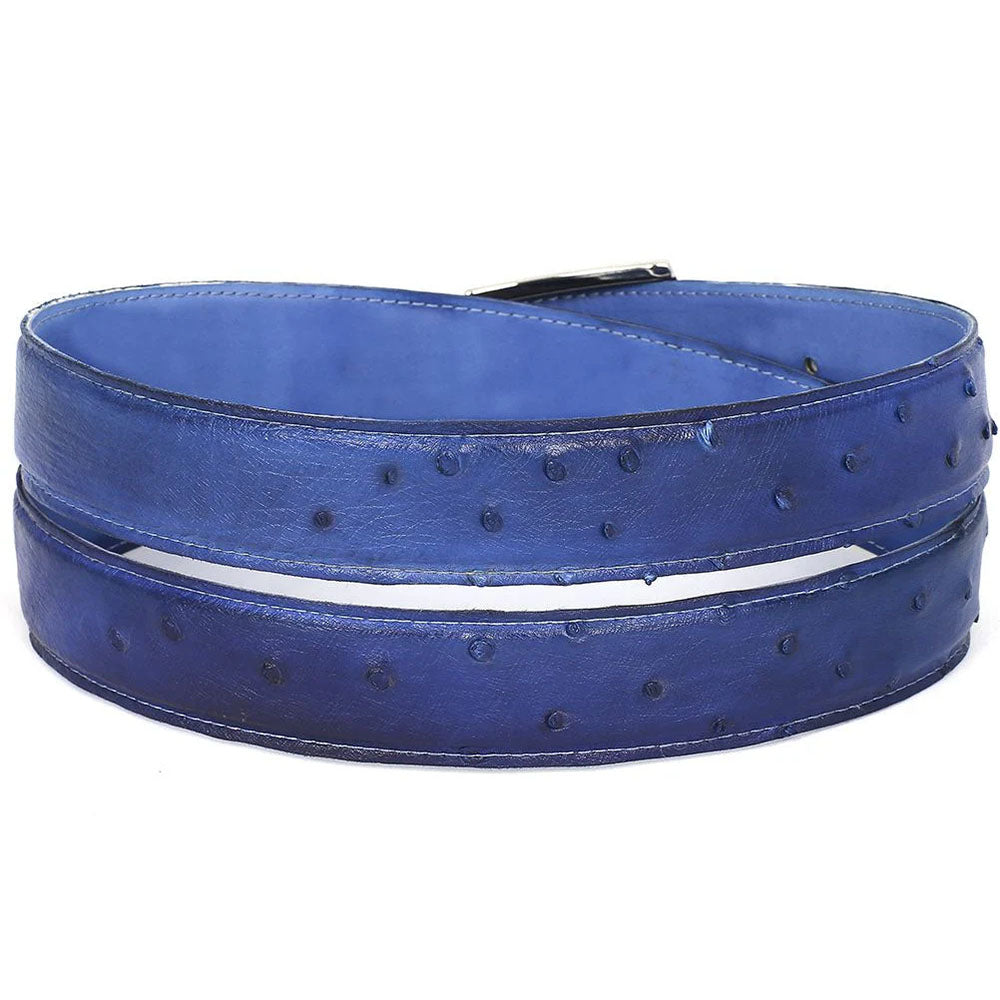 Paul Parkman Genuine Ostrich Belt Blue (B04-BLU)