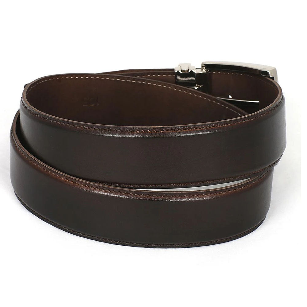 Paul Parkman Leather Belt Hand-Painted Dark Brown (B01-DARK-BRW)