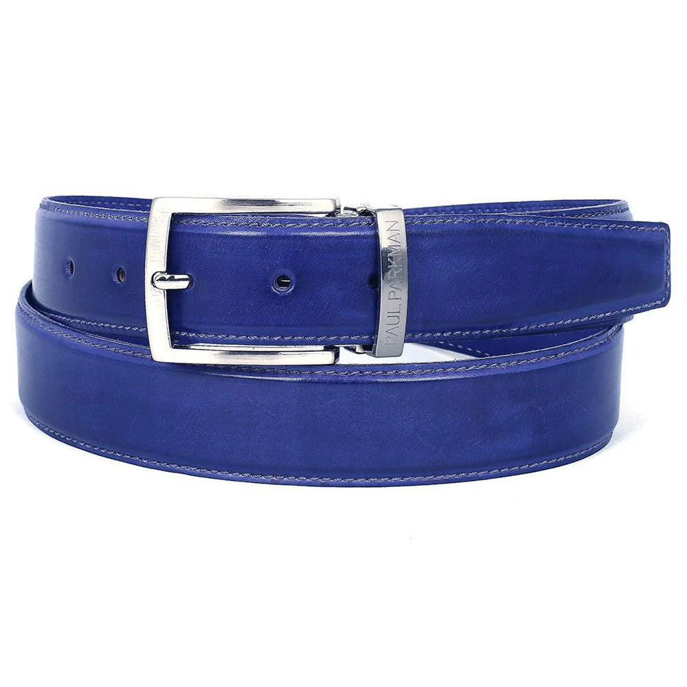 Paul Parkman Leather Belt Hand-Painted Blue