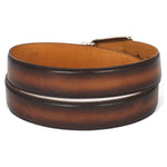 Paul Parkman Leather Belt Hand-Painted Brown (B01-BRWCML)