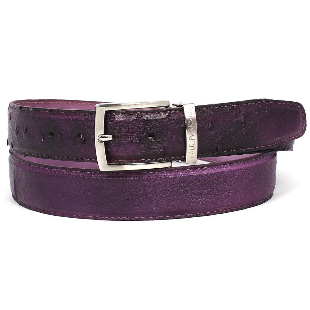 Paul Parkman Genuine Ostrich Belt Purple