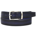 Paul Parkman Leather Belt Hand-Painted Navy Blue