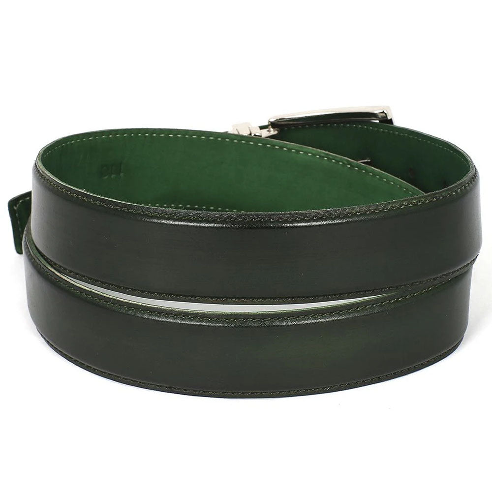 Paul Parkman Leather Belt Hand-Painted Dark Green (B01-DARK-GRN)