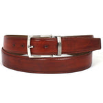Paul Parkman Leather Belt Hand-Painted Reddish Brown