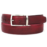 Paul Parkman Genuine Ostrich Belt Burgundy