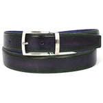 Paul Parkman Leather Belt Hand-Painted Green & Purple