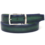 Paul Parkman Leather Belt Hand-Painted Blue & Green