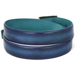 Paul Parkman Leather Belt Hand-Painted Blue & Turquoise (B01-BLU-TRQ)