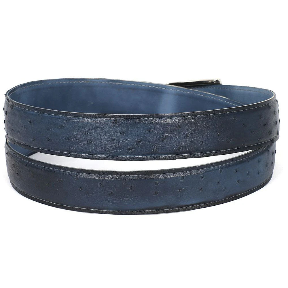 Paul Parkman Genuine Ostrich Belt Navy (B04-NVY)