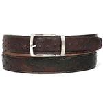 Paul Parkman Genuine Ostrich Belt Brown