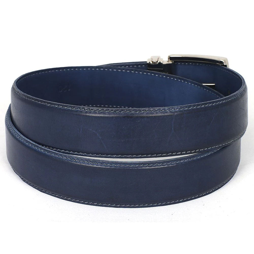 Paul Parkman Leather Belt Hand-Painted Navy (B01-NVY)
