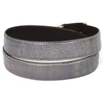 Paul Parkman Crocodile Texture Leather Belt Gray (B02-GRY)