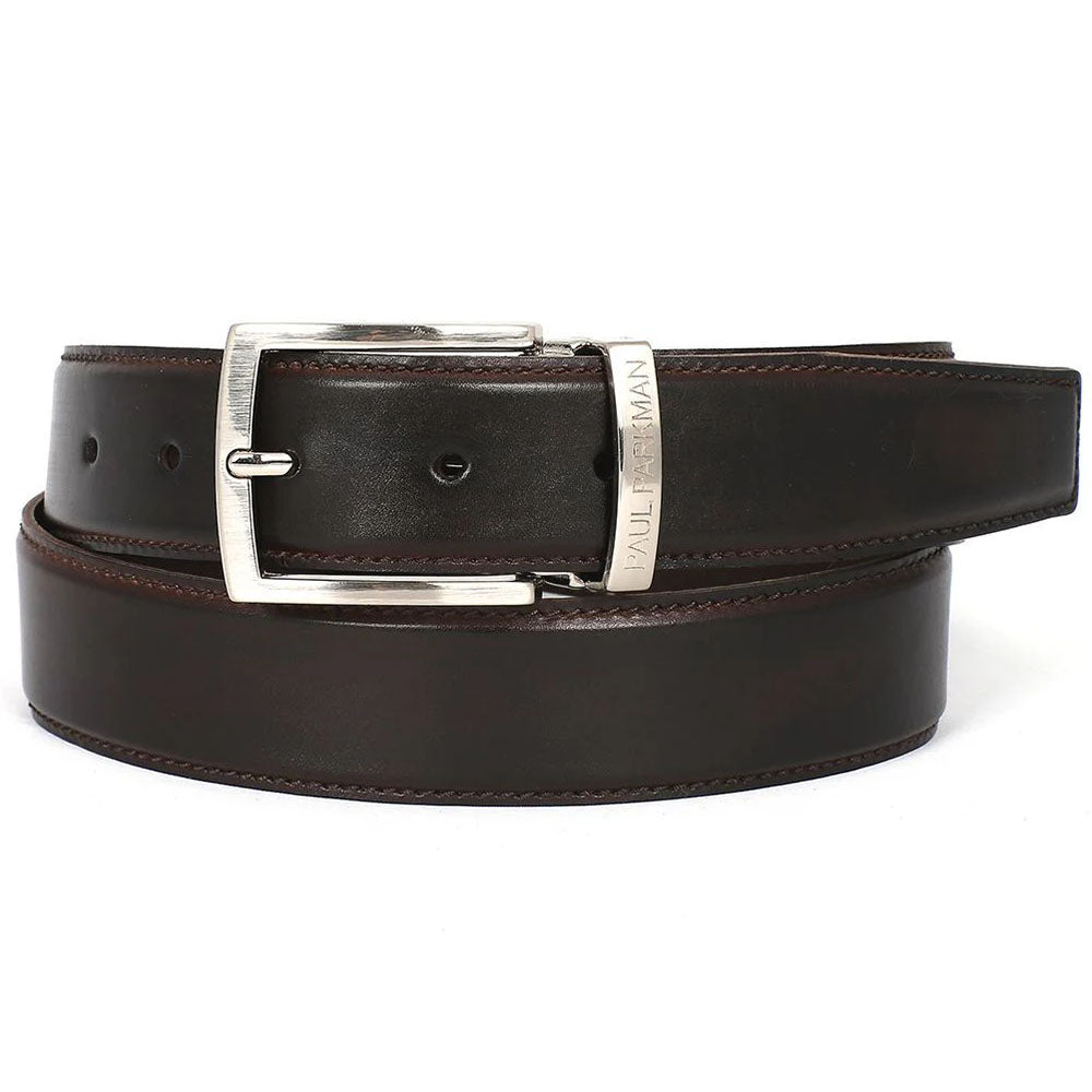 Paul Parkman Leather Belt Hand-Painted Dark Brown