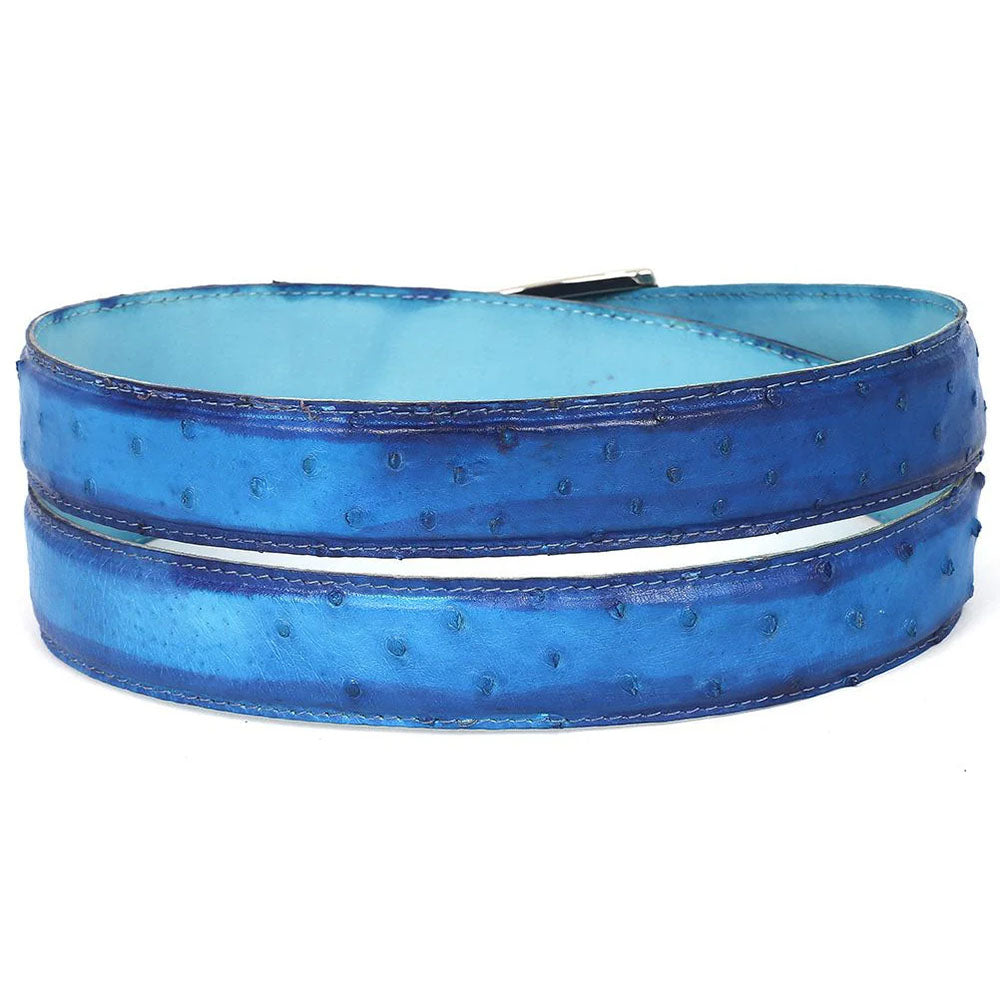 Paul Parkman Genuine Ostrich Belt Ocean Blue (B04-OCEAN)