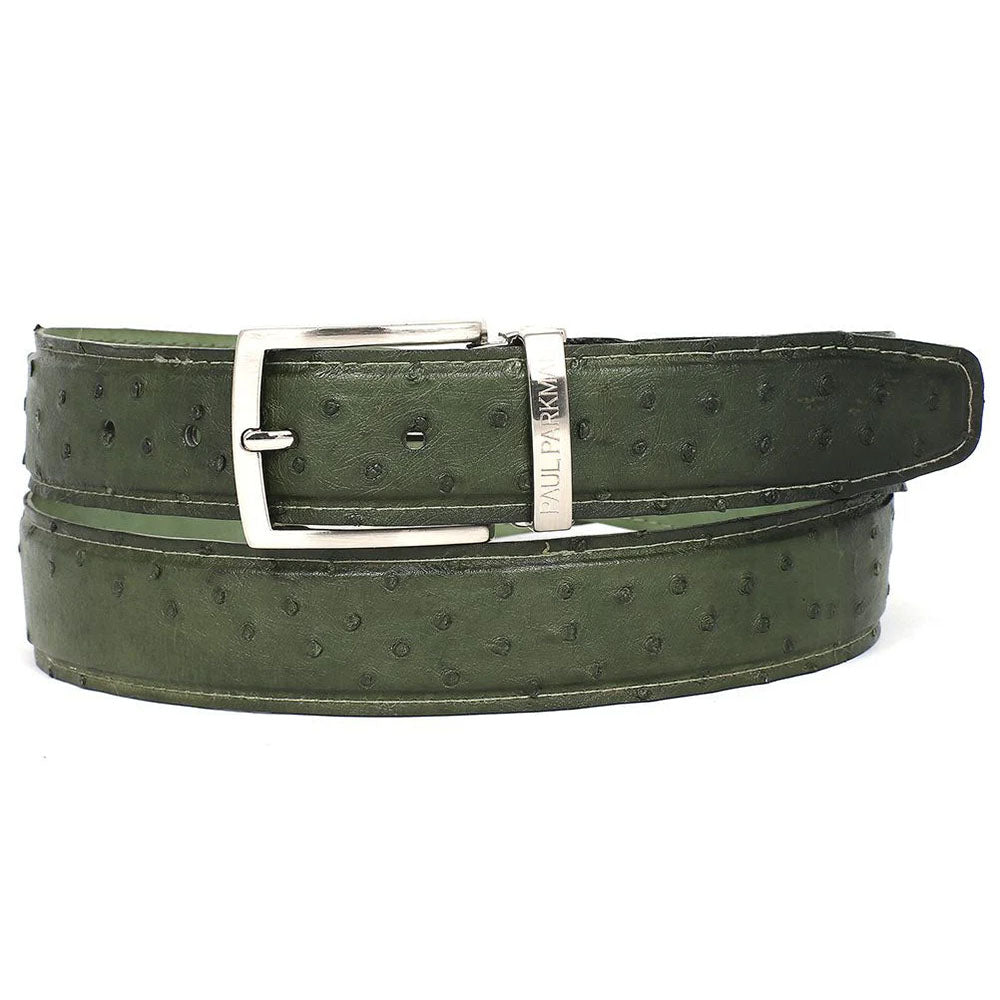 Paul Parkman Genuine Ostrich Belt Green