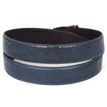 Paul Parkman Crocodile Texture Leather Belt Navy (B02-NVY)