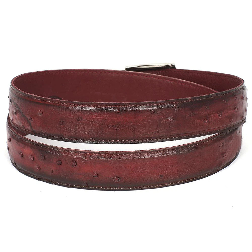 Paul Parkman Genuine Ostrich Belt Bordeaux (B04-BRD)