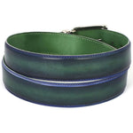 Paul Parkman Leather Belt Hand-Painted Blue & Green (B01-BLU-GRN)