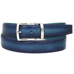 Paul Parkman Leather Belt Hand-Painted Blue & Turquoise