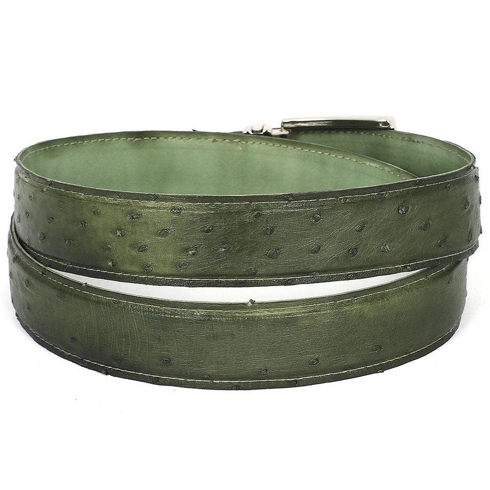Paul Parkman Genuine Ostrich Belt Green (B04-GREEN)
