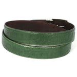 Paul Parkman Crocodile Texture Leather Belt Green (B02-GRN)