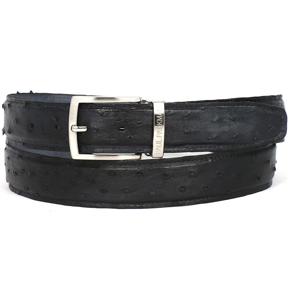 Paul Parkman Genuine Ostrich Belt Black
