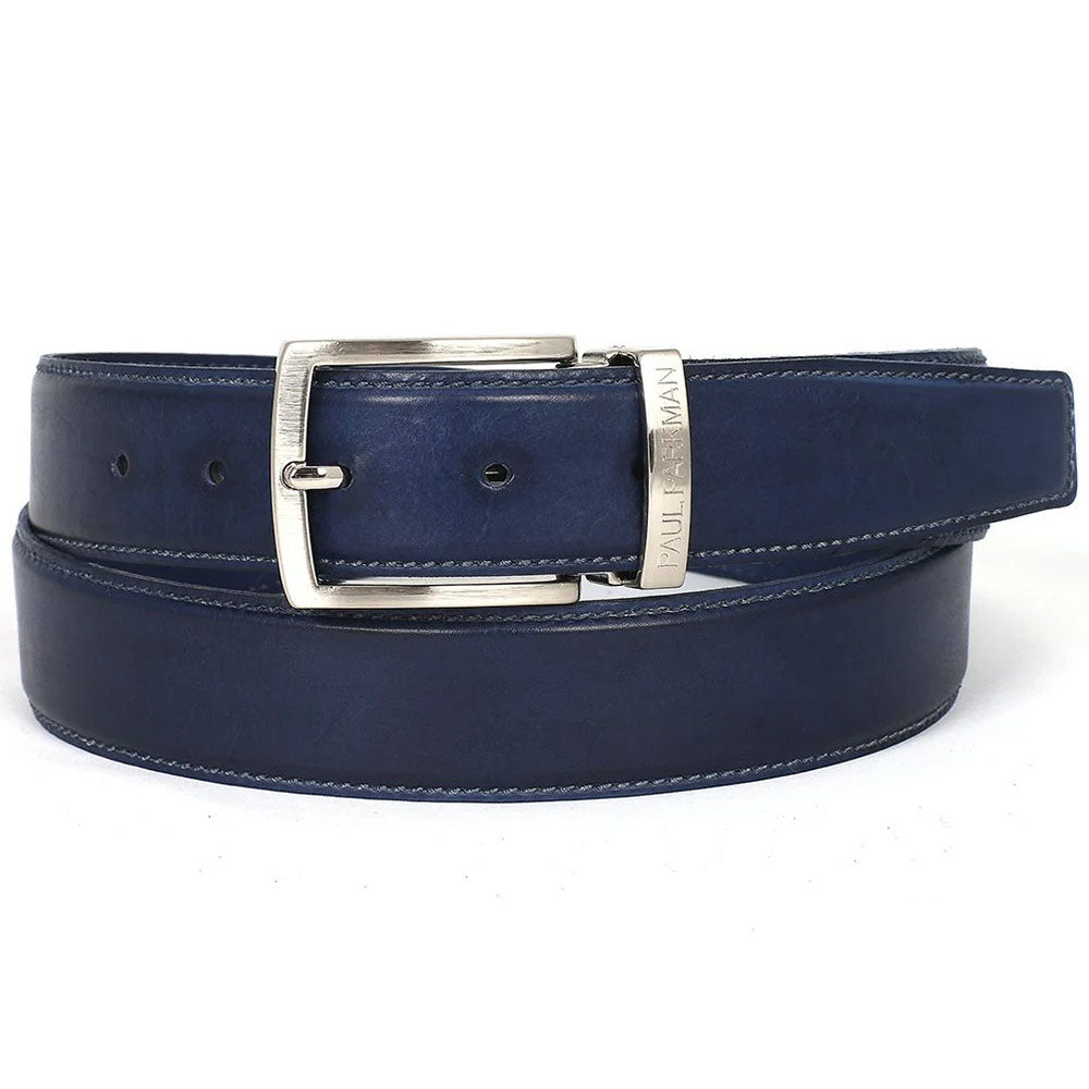 Paul Parkman Leather Belt Hand-Painted Navy
