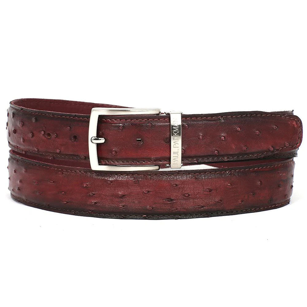 Paul Parkman Genuine Ostrich Belt Bordeaux
