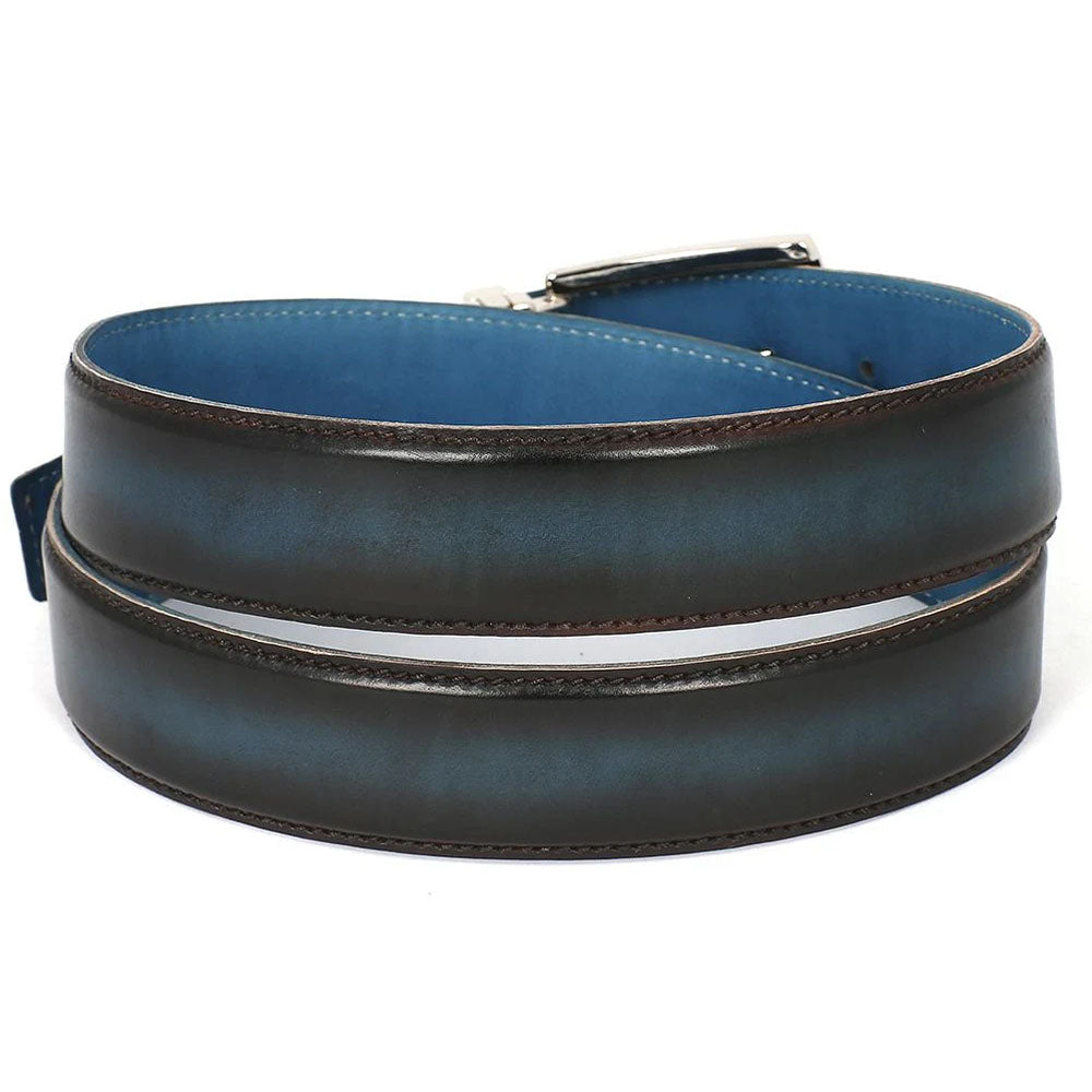 Paul Parkman Leather Belt Hand-Painted Brown & Blue (B01-BRW-BLU)