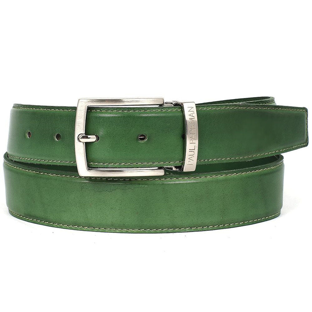 Paul Parkman Leather Belt Hand-Painted Green