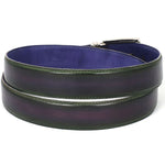 Paul Parkman Leather Belt Hand-Painted Green & Purple (B01-GRN-PURP)