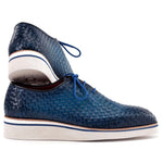 Paul Parkman Woven Leather Smart Casual Shoes Blue