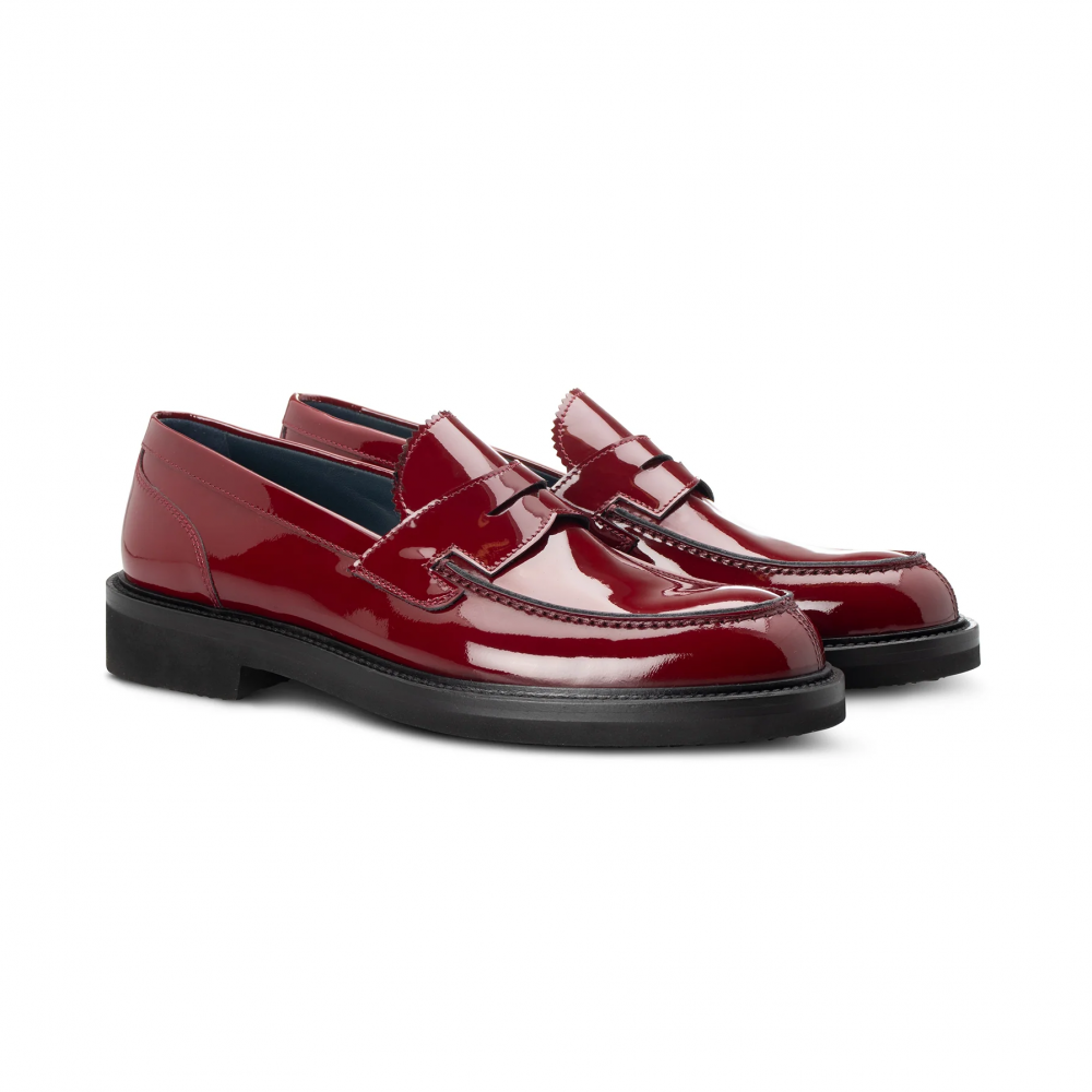 Moreschi 302497C Patent Leather Loafers Bordeaux