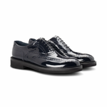 Moreschi 302532C Patent Leather Oxfords Blue