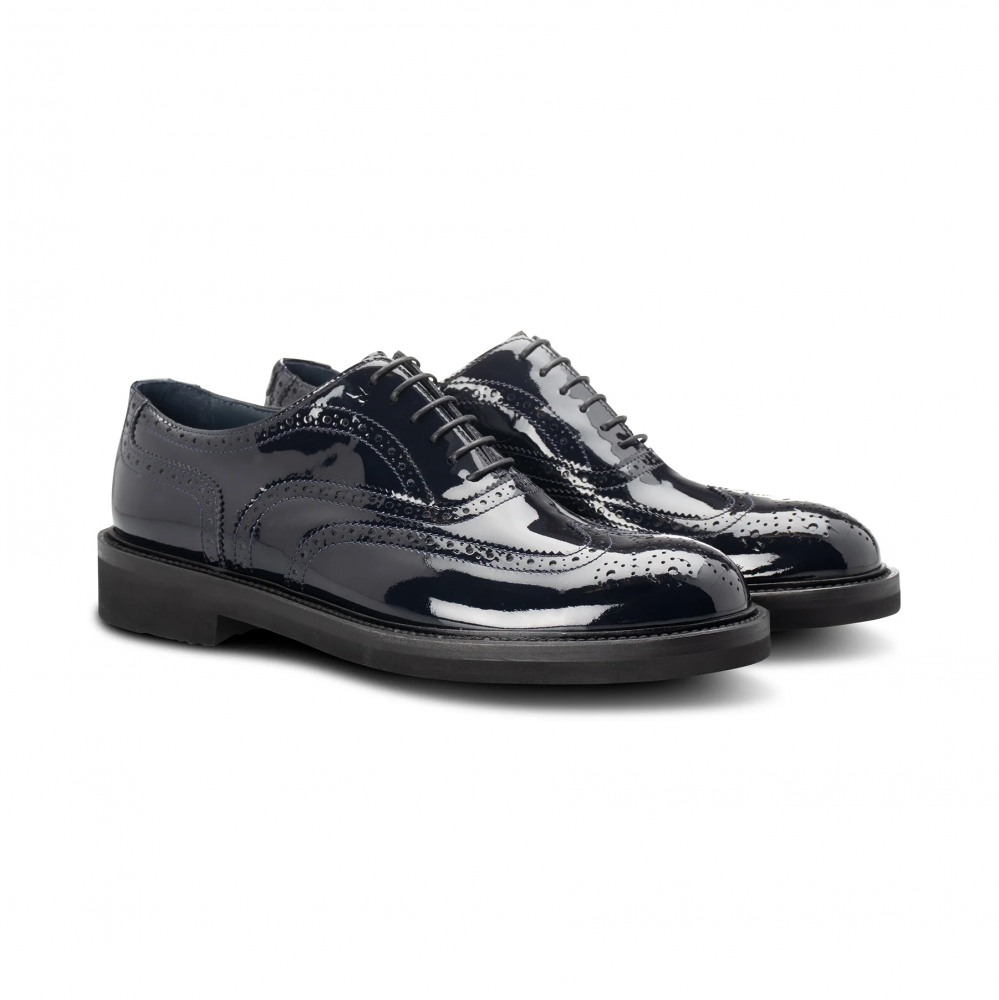 Moreschi 302532C Patent Leather Oxfords Blue