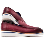 Paul Parkman Smart Perforated Leather Loafers Purple