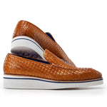 Paul Parkman Woven Leather Smart Casual Loafers Light Brown