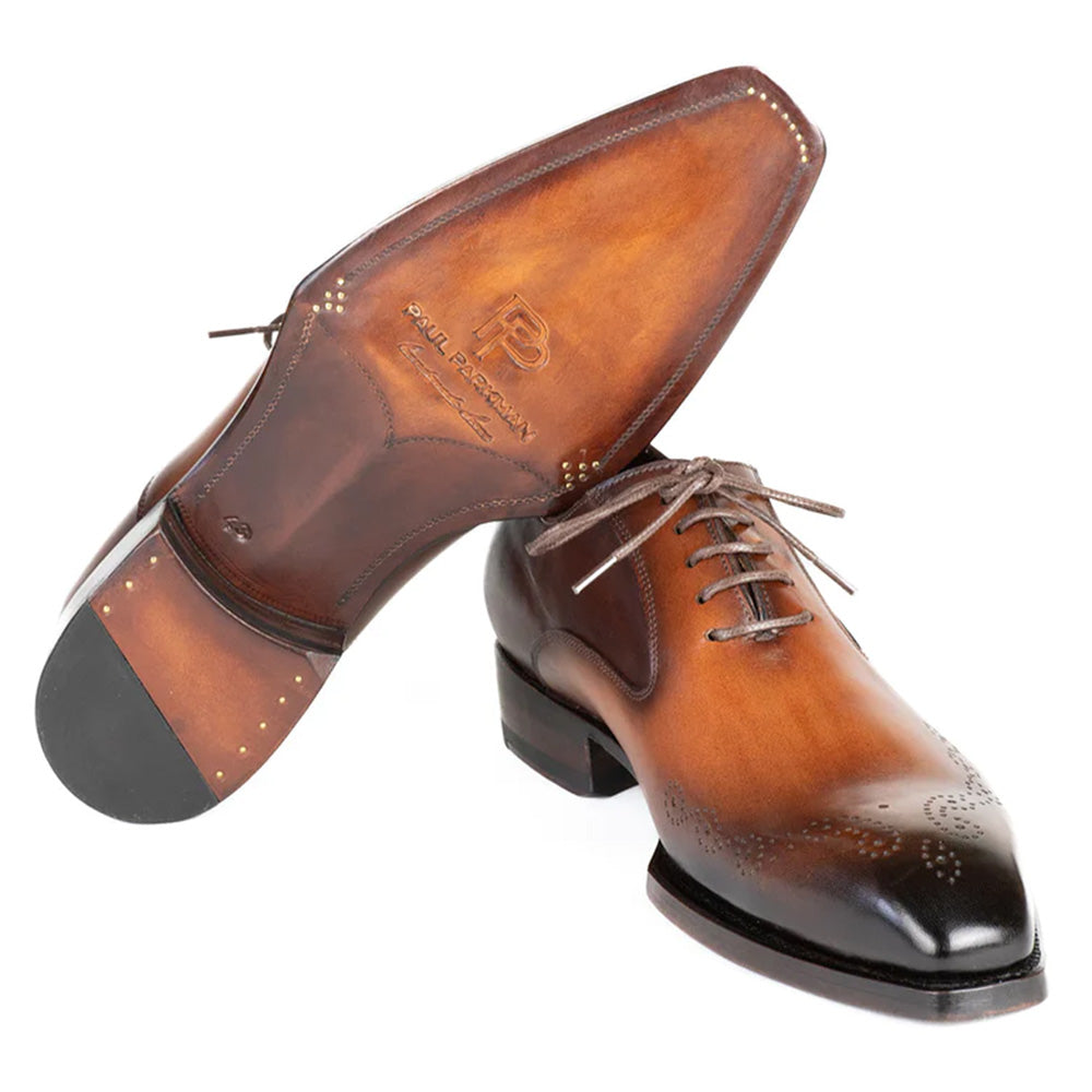 Paul Parkman Goodyear Welted Punched Oxfords Brown & Camel